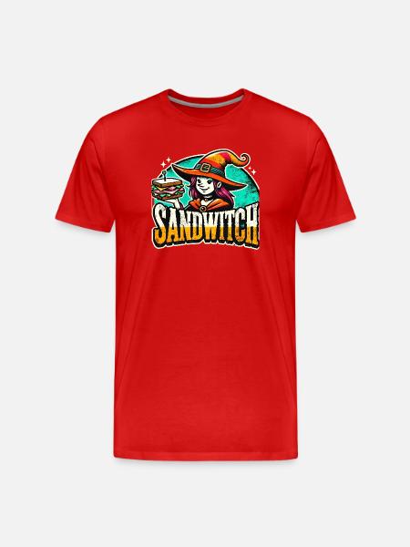 Sandwitch Witch Sandwich Funny Halloween - Men's Premium Organic T-Shirt - red