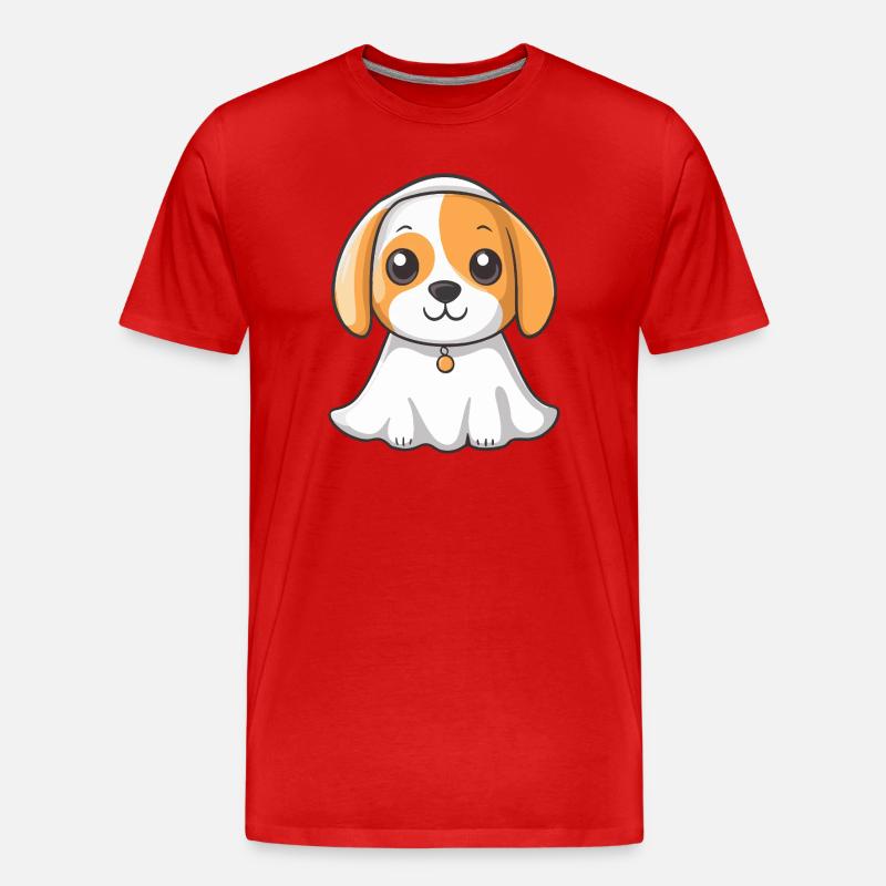 Beagle Hund Halloween Geist - Männer Premium Bio T-Shirt - Rot