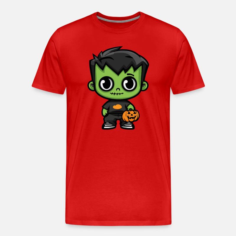 Zombie Halloween Niedlich Comic - Männer Premium Bio T-Shirt - Rot