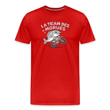 Equipe Morues Moto - T-shirt bio Premium Homme - rouge - Devant - Damien (186cm)