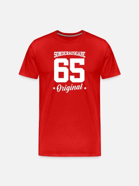 65 Anniversaire - T-shirt bio Premium Homme - rouge