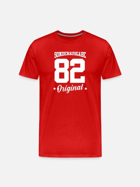 82 Birthday - Men's Premium Organic T-Shirt - red