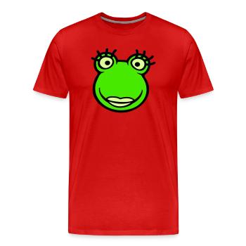 grenouille fille cils jolie femme fille fille - T-shirt bio Premium Homme - rouge - Devant - Damien (186cm)