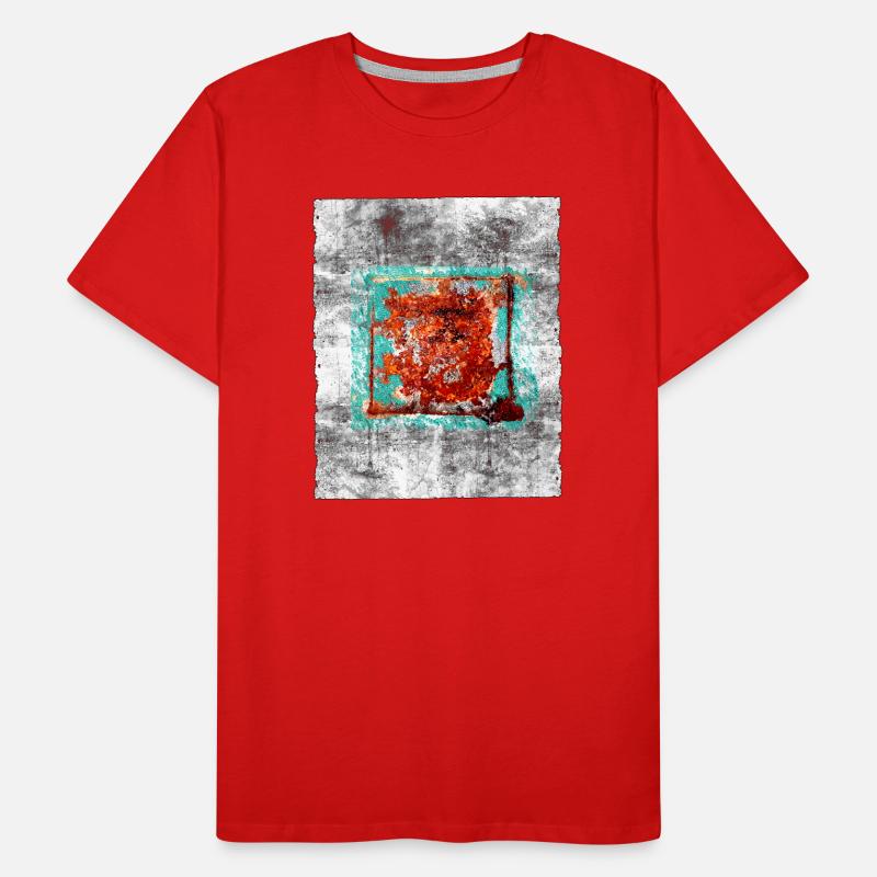 Rust square on grey texture Men's Premium Organic T-Shirt