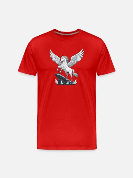 White Pegasus on Crystal Rock - Men's Premium Organic T-Shirt - red