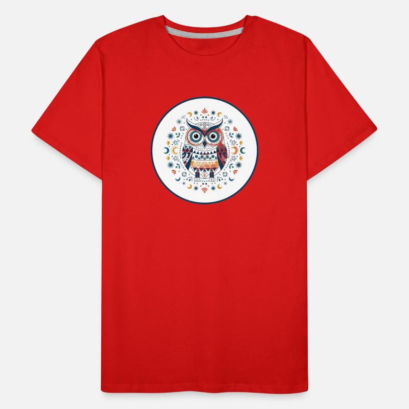Waldkauz Mandala Muster Männer Premium Bio T-Shirt