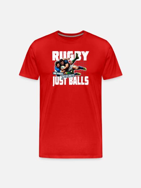 Rugby Tackle Without Helmets - Men's Premium Organic T-Shirt - red
