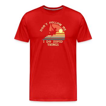 Escalade solaire insolite - T-shirt bio Premium Homme - rouge - Devant - Damien (186cm)