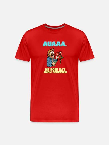 Rosenbiss Humorshirt - Männer Premium Bio T-Shirt - Rot