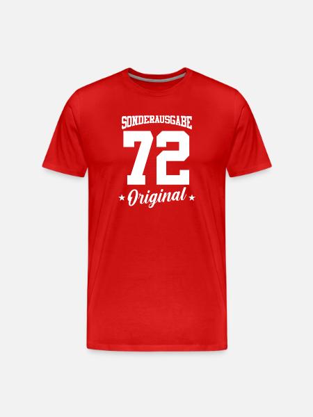 72 Birthday - Men's Premium Organic T-Shirt - red