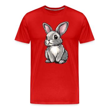 Hase - Männer Premium Bio T-Shirt - Rot - Vorne - Damien (186cm)
