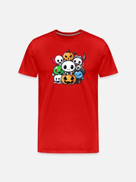 Halloween Party Figures Comic - Men's Premium Organic T-Shirt - red