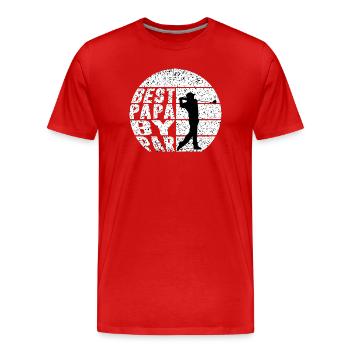 Bester Papa Angeln Silhouette Tee Shirt - Männer Premium Bio T-Shirt - Rot - Vorne - Damien (186cm)