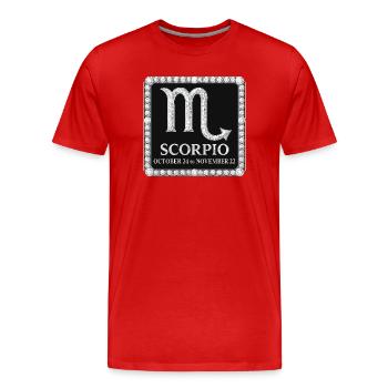 Sternzeichen Skorpion - Männer Premium Bio T-Shirt - Rot - Vorne - Damien (186cm)