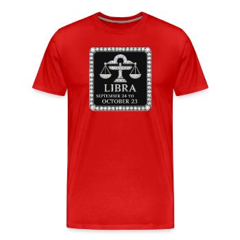 Sternzeichen Waage - Männer Premium Bio T-Shirt - Rot - Vorne - Damien (186cm)