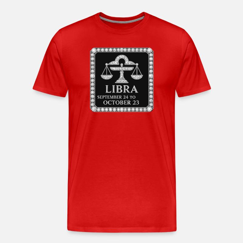 Sternzeichen Waage - Männer Premium Bio T-Shirt - Rot