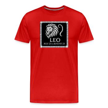 Signe du zodiaque Lion - T-shirt bio Premium Homme - rouge - Devant - Damien (186cm)