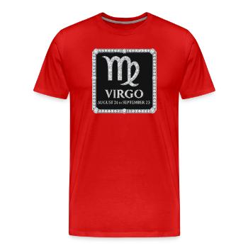 Signe du zodiaque Vierge - T-shirt bio Premium Homme - rouge - Devant - Damien (186cm)