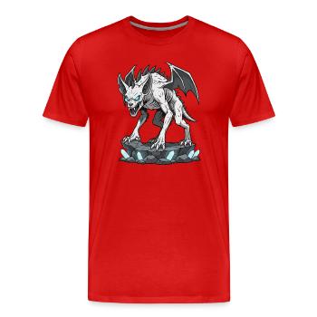 Loup démoniaque de Chupacabra - T-shirt bio Premium Homme - rouge - Devant - Damien (186cm)