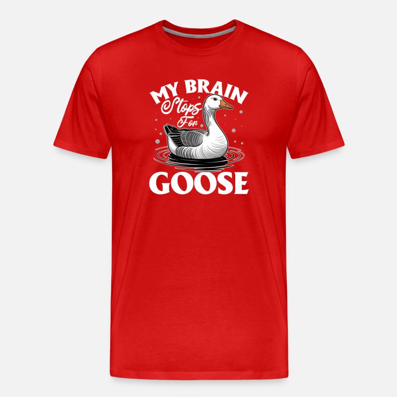 Funny Bird Goose - Männer Premium Bio T-Shirt - Rot