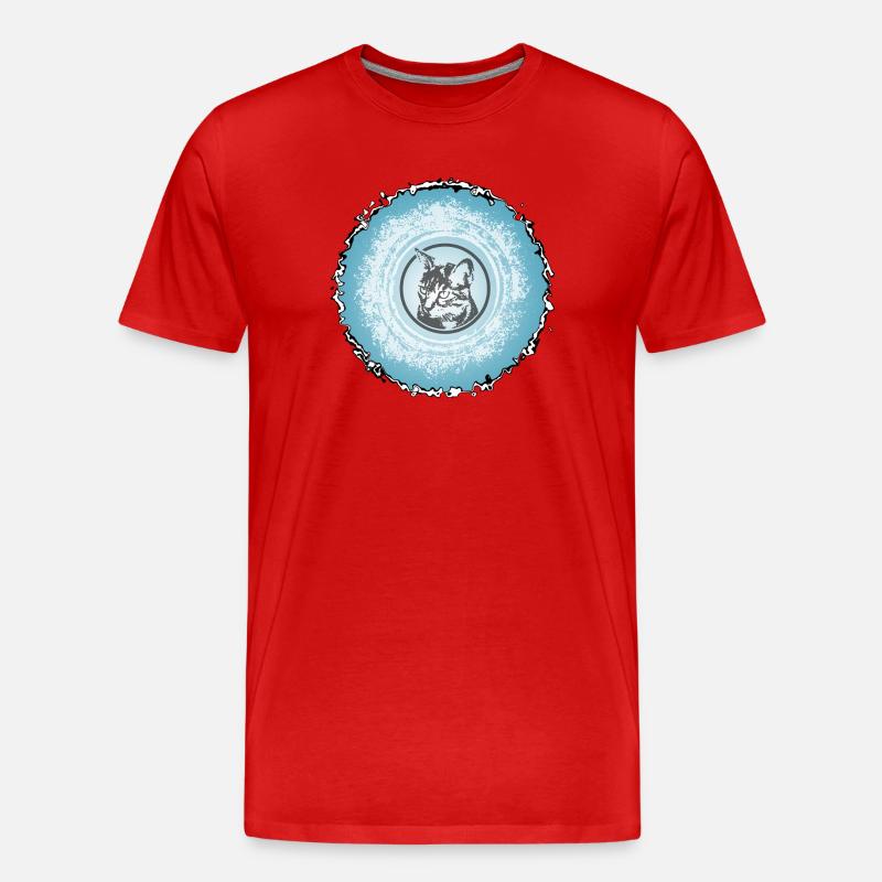 Katzenkreis Blau Silhouette - Männer Premium Bio T-Shirt - Rot