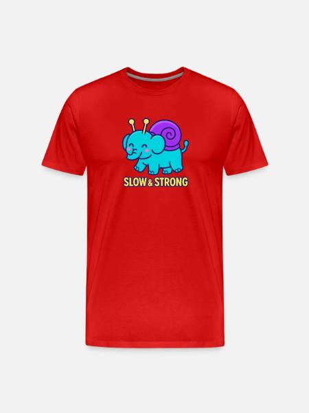 Snailphant - Slow & Strong - Men's Premium Organic T-Shirt - red