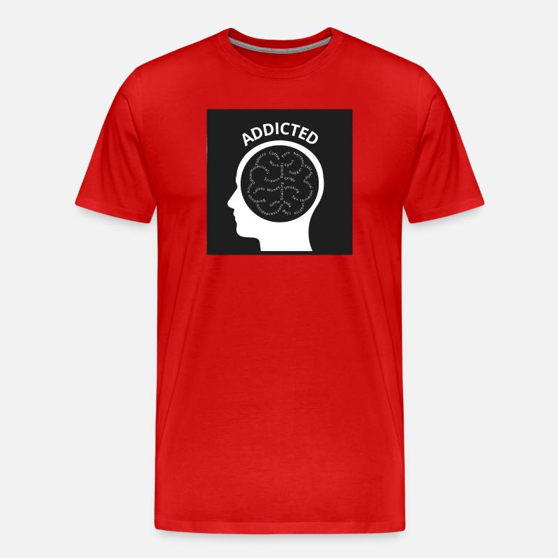 Süchtig - Männer Premium Bio T-Shirt - Rot