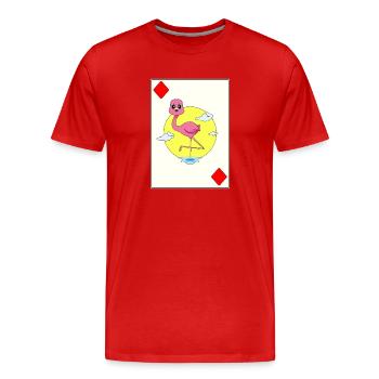 Flamingo Poker Jeu de cartes de poker - T-shirt bio Premium Homme - rouge - Devant - Damien (186cm)
