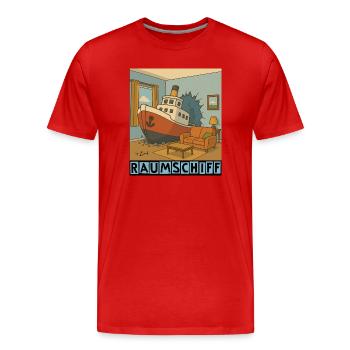 Raumschiff by Rico Beck - Männer Premium Bio T-Shirt - Rot - Vorne - Damien (186cm)