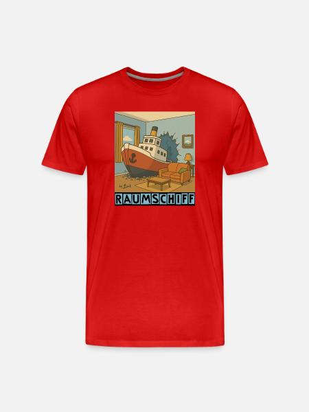 Spaceship by Rico Beck - Men's Premium Organic T-Shirt - red