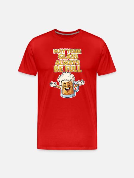 Bierglas Spruch Motiv - Männer Premium Bio T-Shirt - Rot
