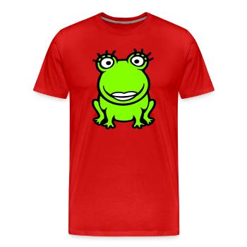 Frosch Girl Wimpern hübsche Frau weiblich Mädchen - Männer Premium Bio T-Shirt - Rot - Vorne - Damien (186cm)