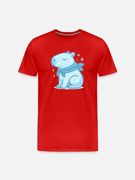 ✨ Winter Capybara – süßes Weihnachtsmotiv - Männer Premium Bio T-Shirt - Rot