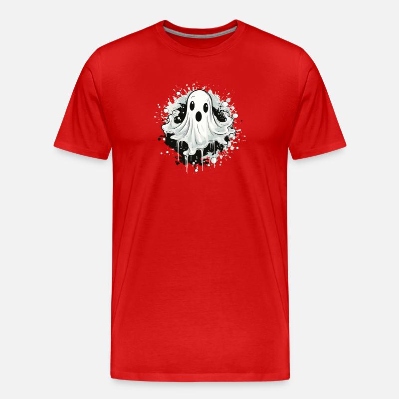 Geister-Splatter Motiv - Männer Premium Bio T-Shirt - Rot