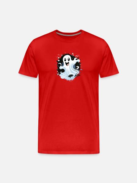 Cheerful Ghost Splash - Men's Premium Organic T-Shirt - red