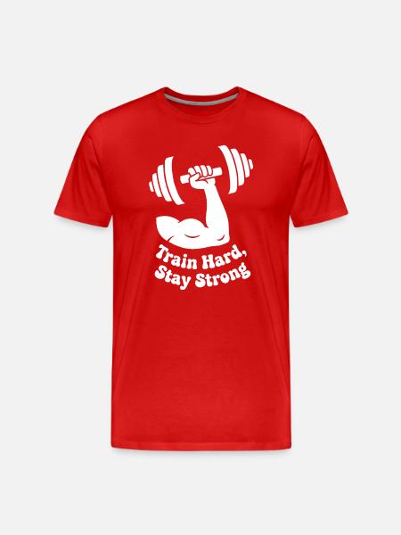 Train Hard Stay Strong - Männer Premium Bio T-Shirt - Rot