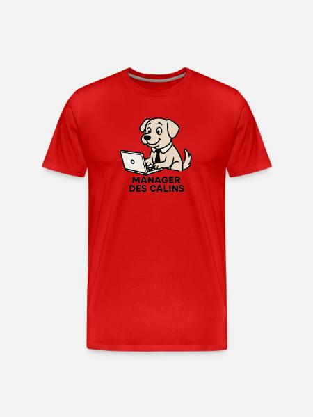 Hundemanager kuschelt - Männer Premium Bio T-Shirt - Rot