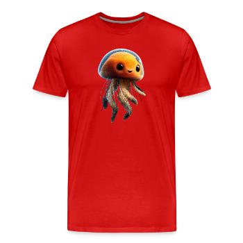 Méduse Méduse de feu Méduse Méduse mignonne - T-shirt bio Premium Homme - rouge - Devant - Damien (186cm)