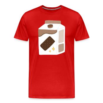 Chocolate Milk Carton - Men's Premium Organic T-Shirt - red - Front - Damien (186cm)