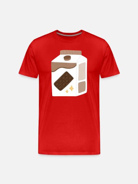 Schokoladen-Milchkarton - Männer Premium Bio T-Shirt - Rot
