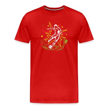 Football Coup de pied de football énergique - T-shirt bio Premium Homme - rouge - Devant - Damien (186cm)