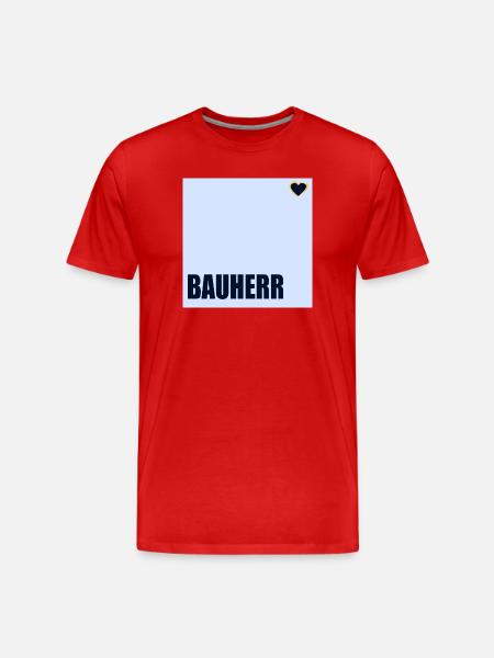 HOUSE CONSTRUCTION BUILDER HERZ - Men's Premium Organic T-Shirt - red