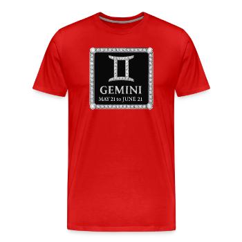 Sternzeichen Zwillinge - Männer Premium Bio T-Shirt - Rot - Vorne - Damien (186cm)