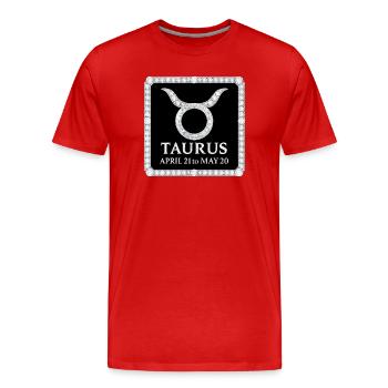 Sternzeichens Stier - Männer Premium Bio T-Shirt - Rot - Vorne - Damien (186cm)