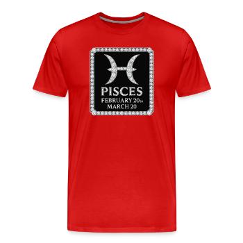Sternzeichen Fische - Männer Premium Bio T-Shirt - Rot - Vorne - Damien (186cm)
