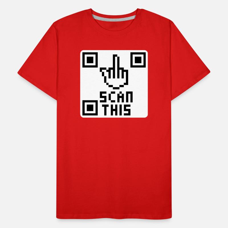 QRcode Mittelfinger Männer Premium Bio T-Shirt