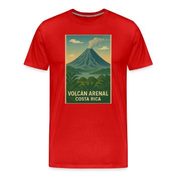 T-Shirt Vulkan Arenal, Costa Rica - Männer Premium Bio T-Shirt - Rot - Vorne - Damien (186cm)