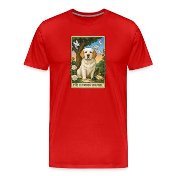 Épagneul Clumber - T-shirt bio Premium Homme - rouge - Devant - Damien (186cm)