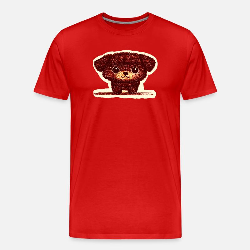 Winziges Hündchen (Rot) - Männer Premium Bio T-Shirt - Rot