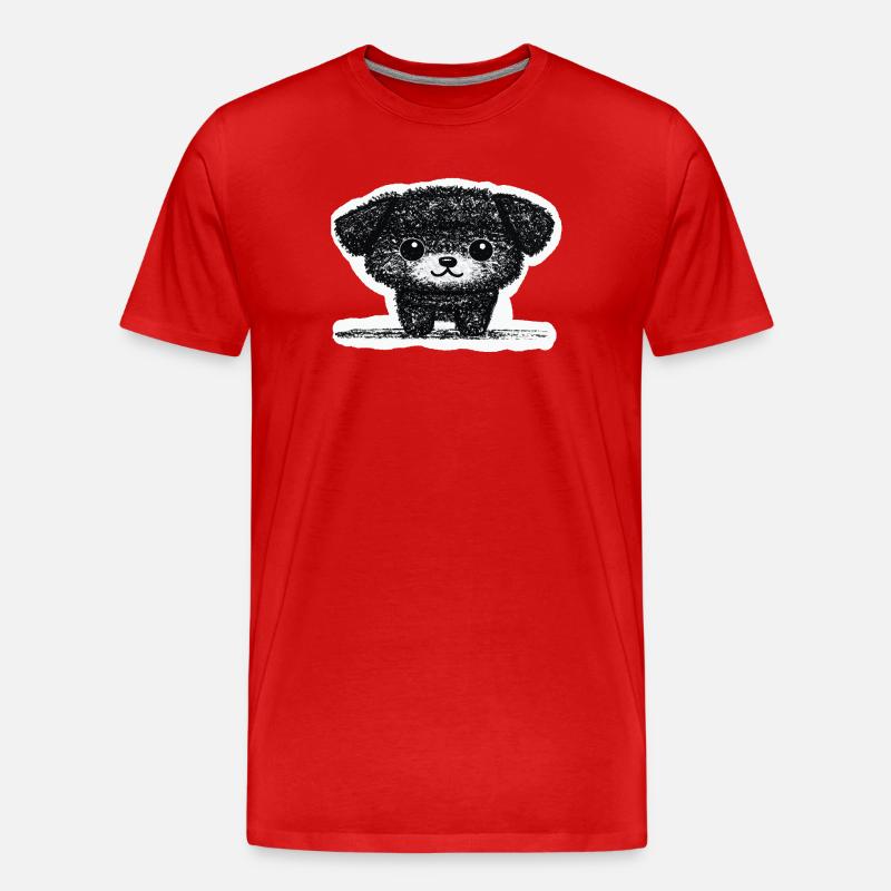 Winziges Hündchen (Grau) - Männer Premium Bio T-Shirt - Rot